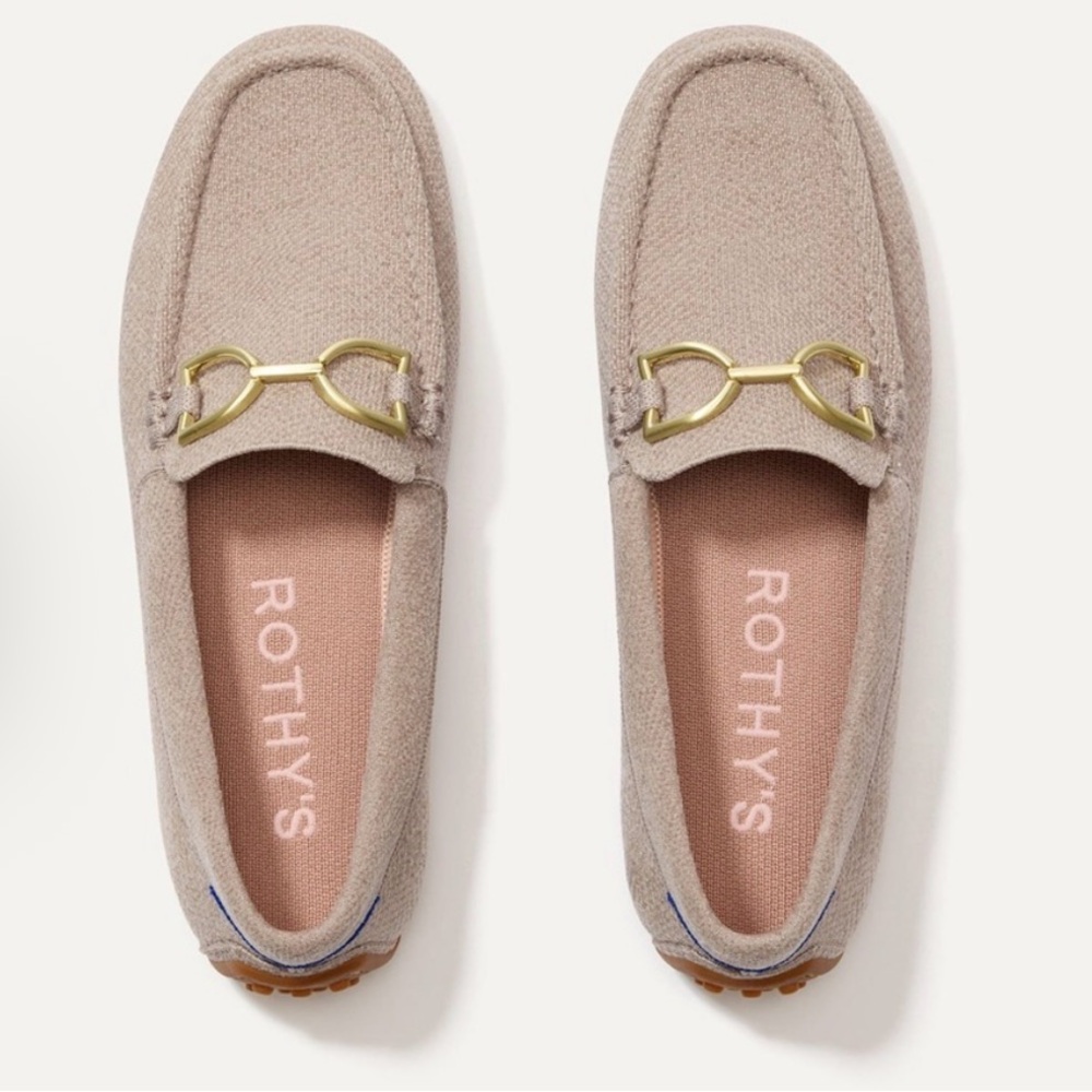 Rothy's ReVelvet Double Bit Driver in Dove. NWT. Size 9